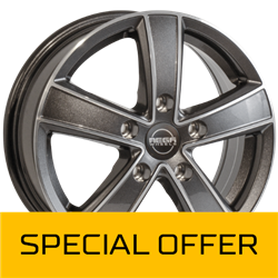 MEGA WHEELS HERCULES 5 ANTHRACITE GREY FRONT POLISHED 6.5x16 5/160 ET53 CB65.1