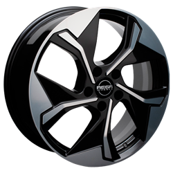 MEGA WHEELS TRITON BLACK FRONT POLISHED 7.5x19 5/114.3 ET49 CB67.1