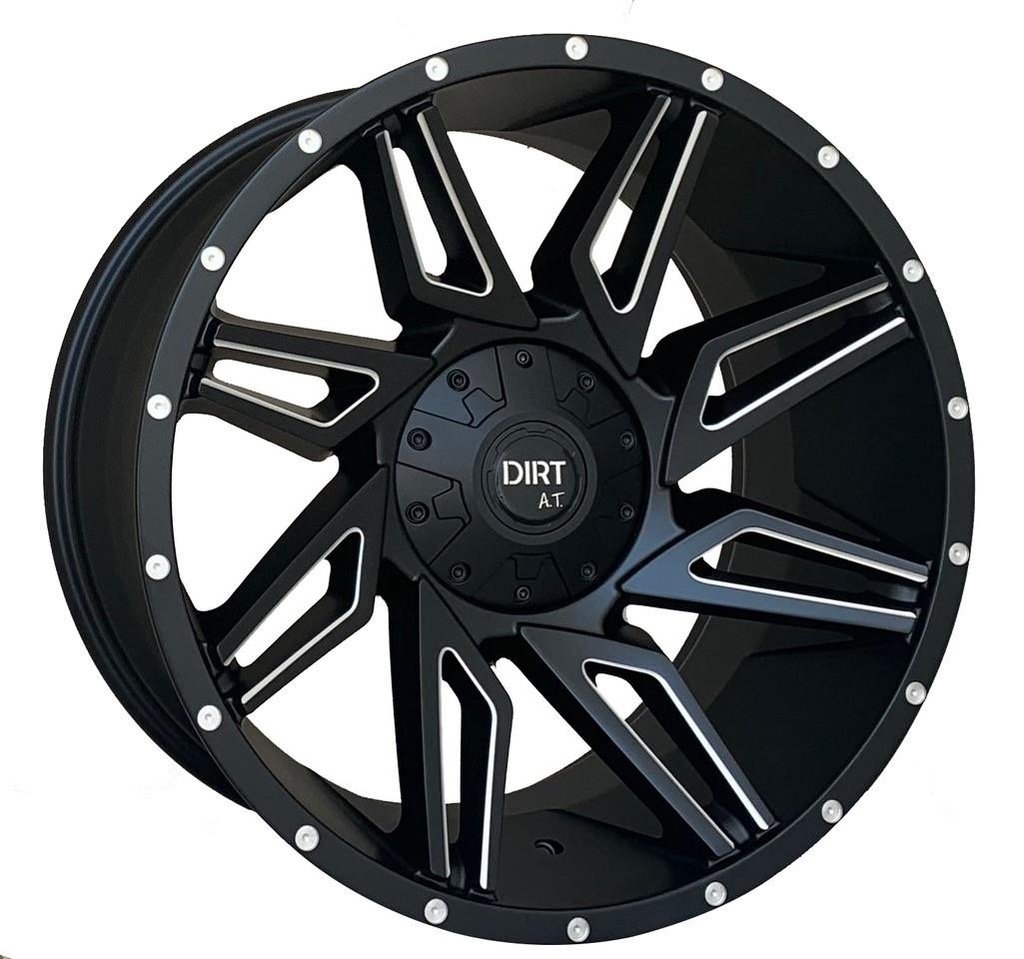 STATUSFÄLGAR D96 FLATBLACK MILLED RIVETS 10x20 6/135-139.7 ET-25 CB106.1