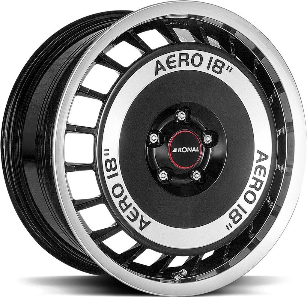 RONAL R50 AERO BLACK FRONT CUT 8x18 5/112 ET45 CB76