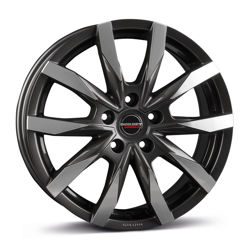BORBET CW5 MIST ANTRACITE GLOSS POLIS 7.5x18 5/118 ET53 CB71.1
