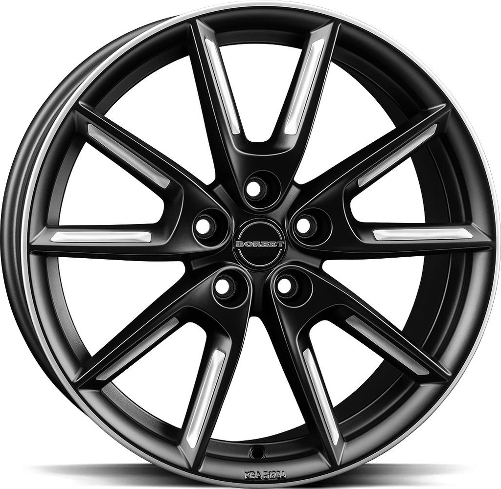 BORBET LX19 BLACK MATT SILV SPOKE RIM 8x19 5/108 ET45 CB72.5