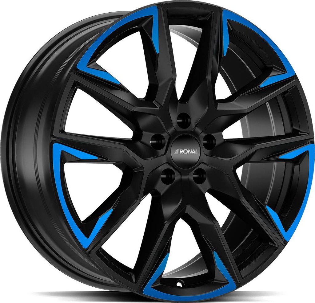 RONAL R71 JET BLACK MATT BLUE TINTED MAT 10.5x21 5/130 ET64 CB71.5