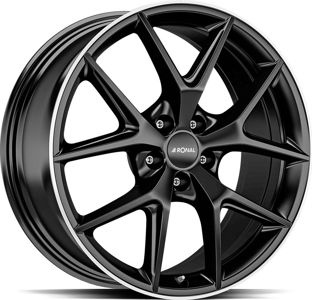 RONAL R75 JET BLACK MATT RIM LIP CUT 8x19 5/114.3 ET55 CB76